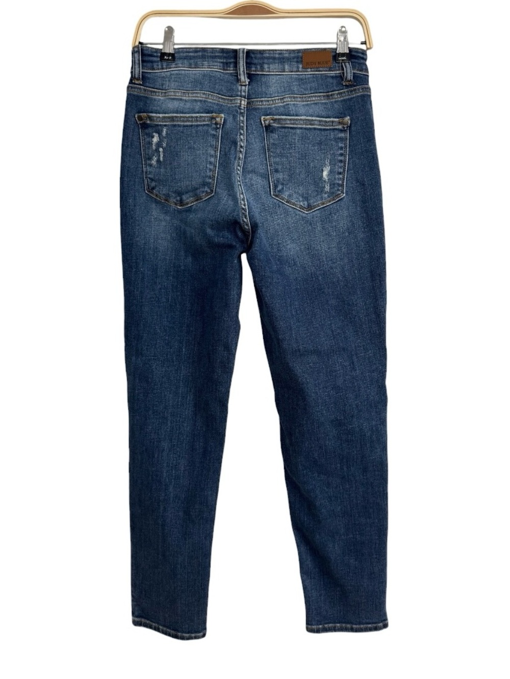 Judy Blue Distressed Slim Straight Jeans Women’s Size 5/ 27 Mid Rise Denim - Picture 5 of 10